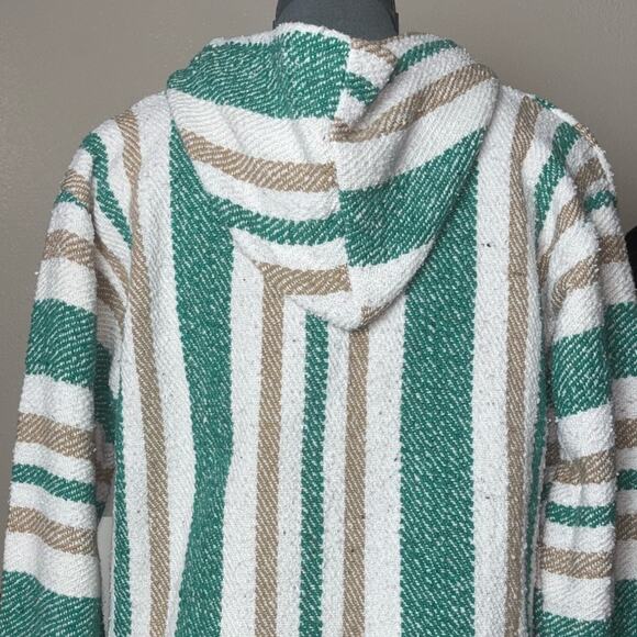 Iguana Jack Mexican Jerga Baja Hoodie sweatshirt Medium Unisex Green,Tan,white - Picture 12 of 16